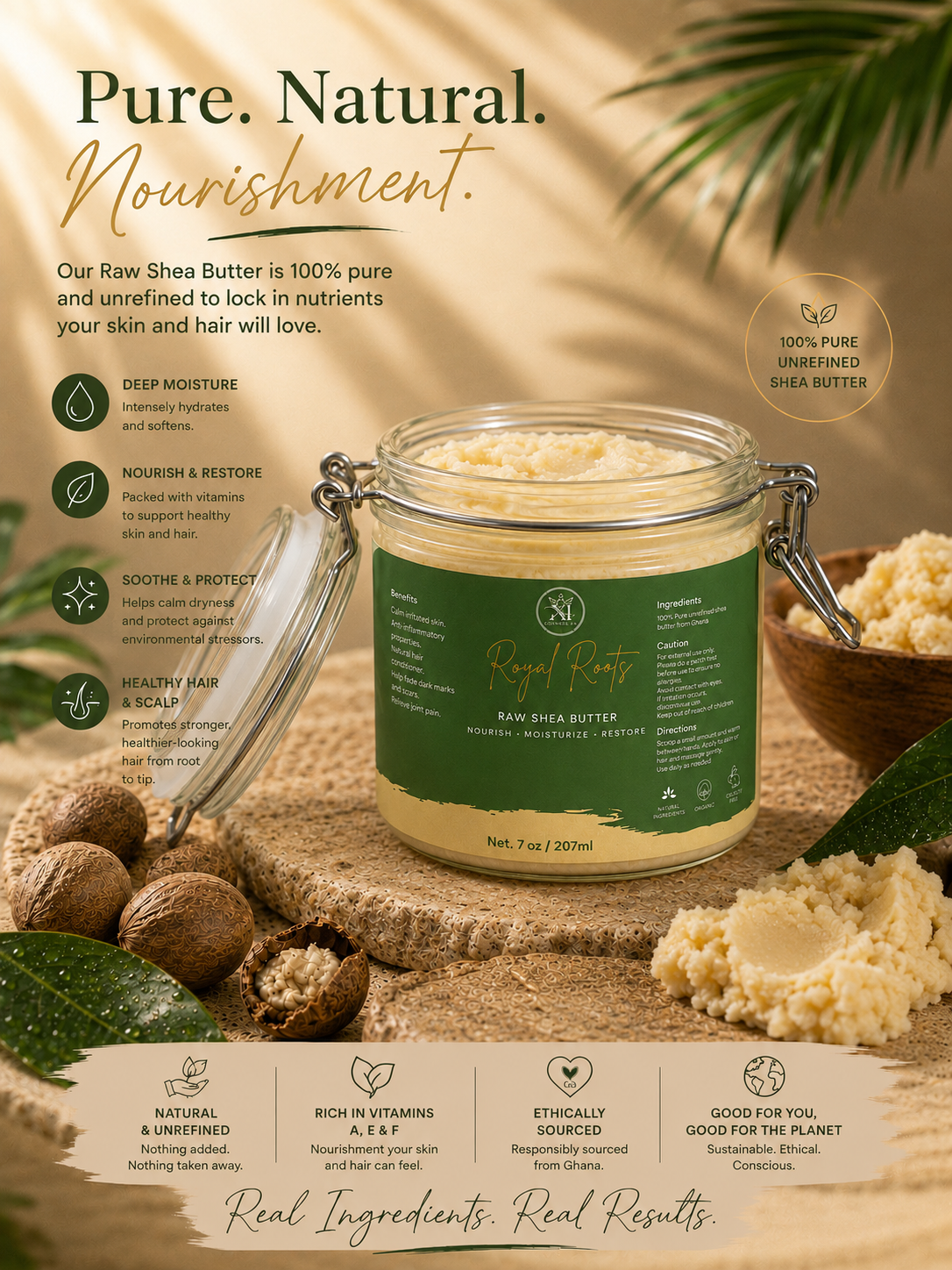 Royal Roots Raw Shea Butter From Ghana